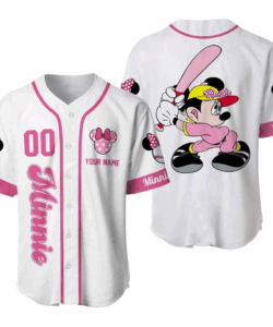 Custom Minnie Mouse Baseball Jersey
