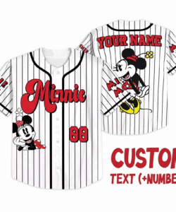 Custom Minnie Mouse Baseball Jersey
