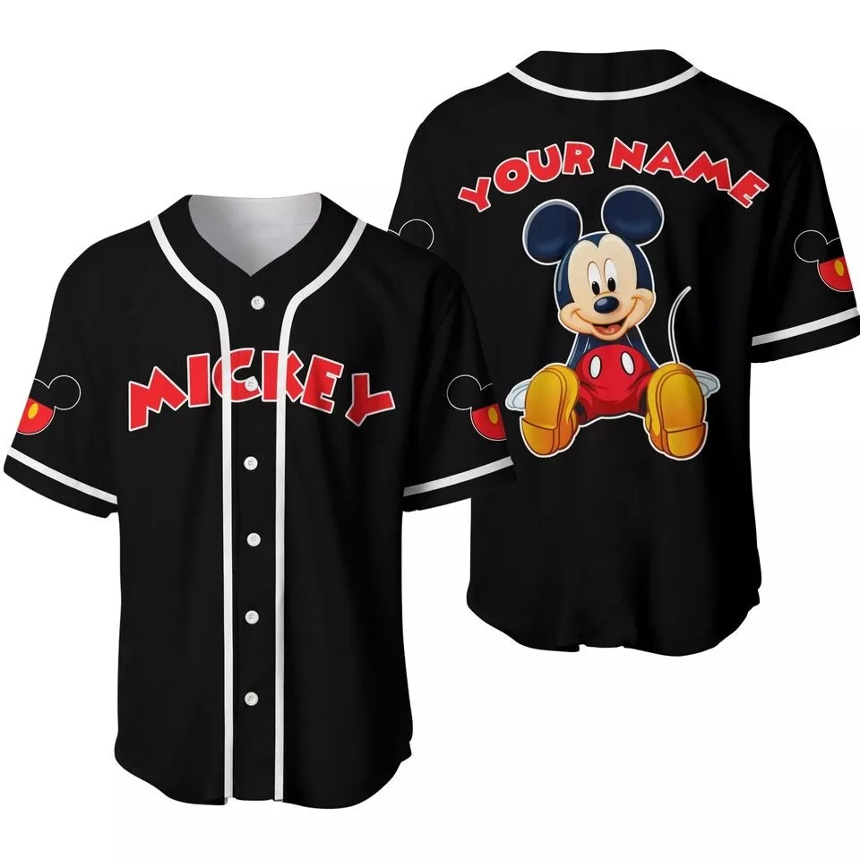 Custom Name Mickey Mouse 3D Baseball Jersey
