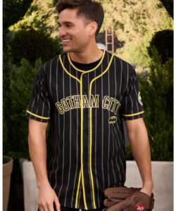 DC Comics Batman Gotham City Striped Baseball Jersey
