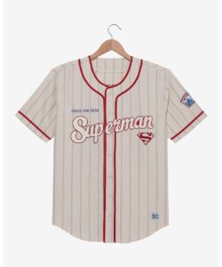 DC Comics Superman Clark Kent Striped Baseball Jersey