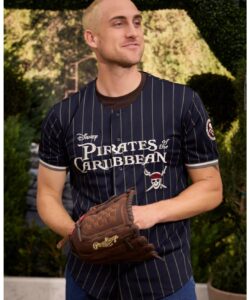 Disney Pirates of the Caribbean Jack Sparrow Striped Baseball Jersey
