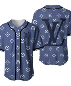 Louis Vuitton Blue Baseball Jersey #5