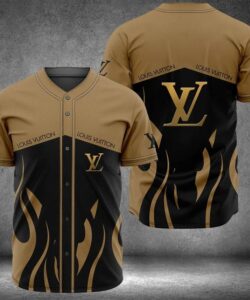 Louis Vuitton Brown Black Premium Baseball Jersey #6