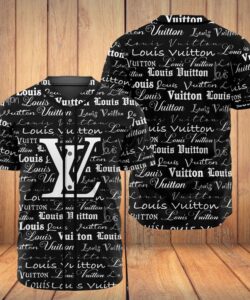 Louis Vuitton Logo Black Baseball Jersey #8