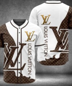 Louis Vuitton Whtie Brown Baseball Jersey #12