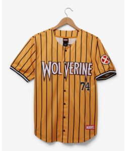 Marvel X-Men Wolverine Howlett Striped Baseball Jersey