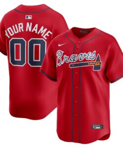 Atlanta Braves Nike Red Alternate Limited Custom Jersey