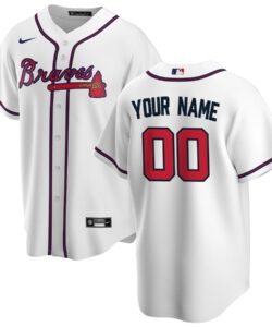 Atlanta Braves Nike White Home Replica Custom Jersey