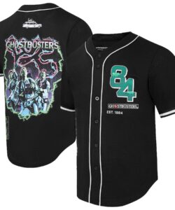 Men's Freeze Max Black Ghostbusters The Team Baseball Jersey