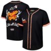 Men's Freeze Max Black Looney Tunes Bugs Bunny Classic Button-Up Baseball Jersey