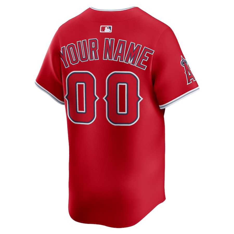 Men's Los Angeles Angels Nike Red Alternate Limited Custom Jersey2