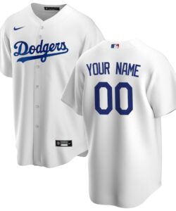 Los Angeles Dodgers Nike White Home Replica Custom Jersey