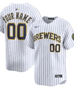 Milwaukee Brewers Nike White Alternate Limited Custom Jersey