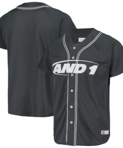 Men's Mitchell & Ness Charcoal AND1 Baseball Jersey