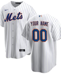New York Mets Nike White Home Replica Custom Jersey