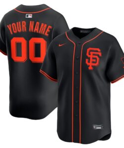 San Francisco Giants Nike Black Alternate Limited Custom Jersey