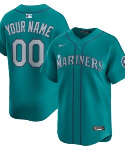 Seattle Mariners Nike Aqua Alternate Limited Custom Jersey
