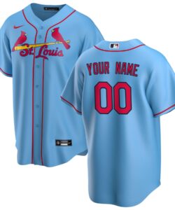 St. Louis Cardinals Nike Light Blue Alternate Replica Custom Jersey