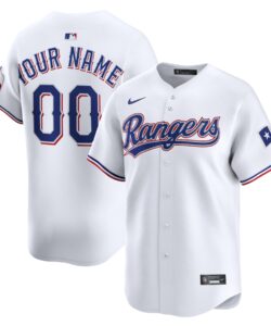Texas Rangers Nike White Home Limited Custom Jersey