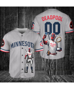 Minnesota Twins Deadpool Baseball Jersey Gray