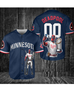 Minnesota Twins Deadpool Baseball Jersey Navy