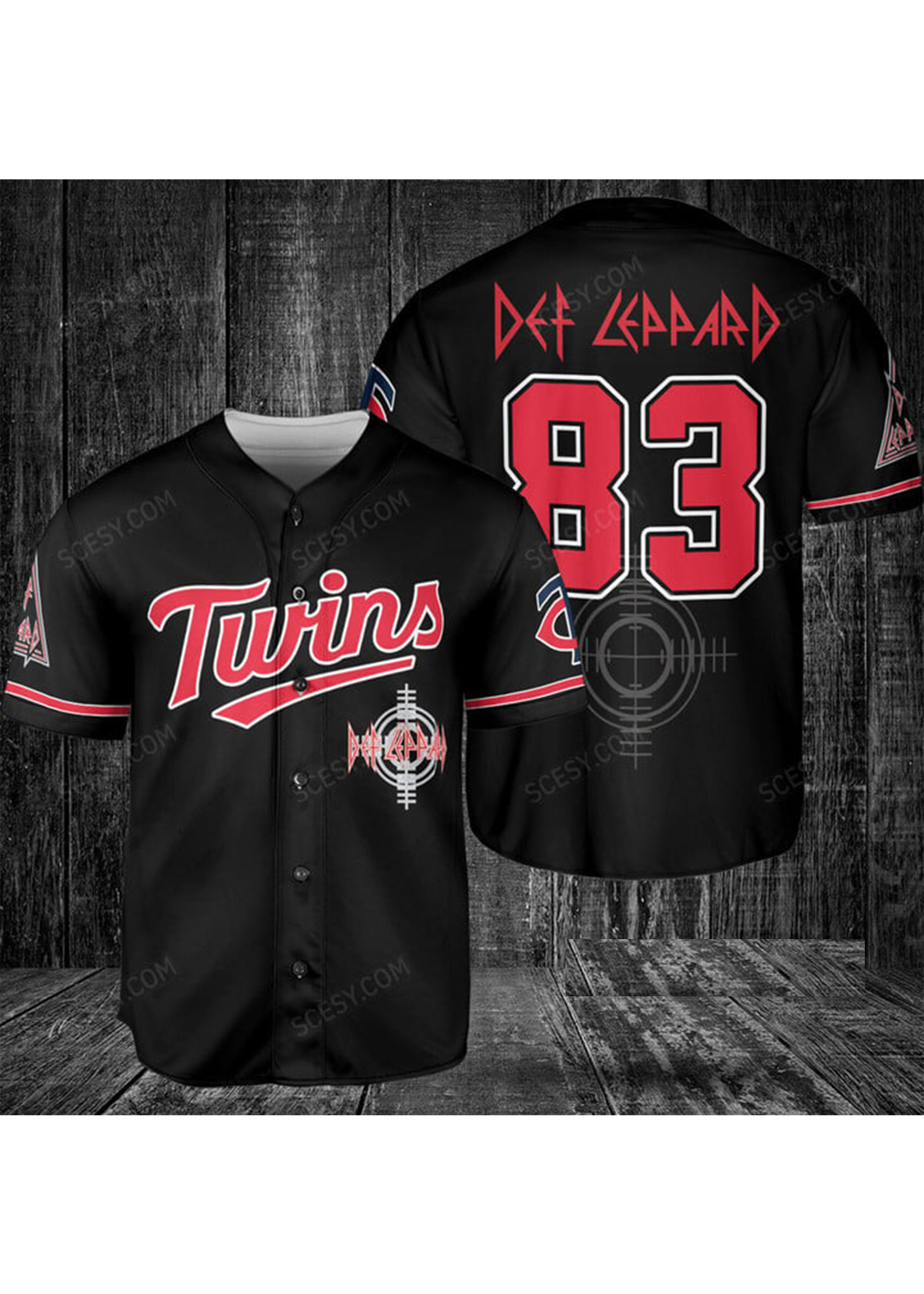 Minnesota Twins Def Leppard Baseball Jersey3