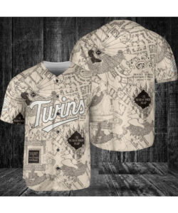 Minnesota Twins Harry Potter Marauder's Map Baseball Jersey White