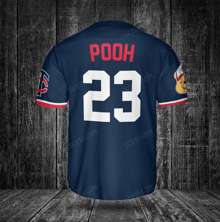 Minnesota Twins Winnie the Pooh Baseball Jersey Navy2