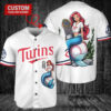 Minnesota Twins x Ariel Mermaid with Trophy Custom Baseball Jersey White