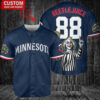 Minnesota Twins x Beetlejuice Halloween with World Series Trophy Custom Baseball Jersey Navy
