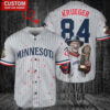 Minnesota Twins x Freddy Krueger A Nightmare on Elm Street Halloween with World Series Trophy Custom Baseball Jersey Gray Road