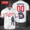 Minnesota Twins x Marvel Captain America Steve Rogers with Trophy Custom Baseball Jersey White