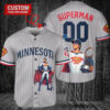Minnesota Twins x Superman DC Comics with Trophy Custom Baseball Jersey Gray Road