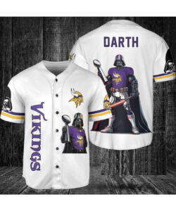 Minnesota Vikings Darth Vader Baseball Jersey White