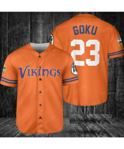 Minnesota Vikings Dragon Ball Son Goku Baseball Jersey Custom