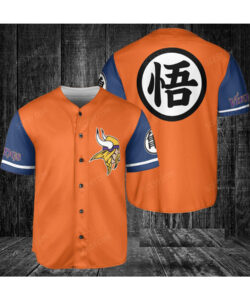 Minnesota Vikings Dragon Ball Son Goku Baseball Jersey