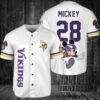 Minnesota Vikings Mickey Baseball Jersey White