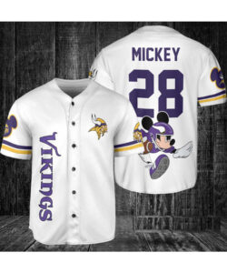 Minnesota Vikings Mickey Baseball Jersey White