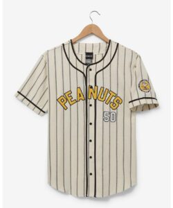 Peanuts Snoopy and Woodstock Striped Baseball Jersey