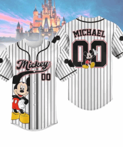Personalized Cute Mickey Mouse Baseball Jersey Shirt