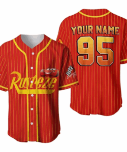 Personalized Lightning Mcqueen Rust-ez Team Disney Baseball Jersey
