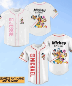 Personalized Mickey Mouse & Friends Baseball Jersey