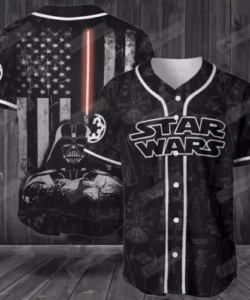 Star Wars Darth Vader American Flag Pattern Baseball Jersey