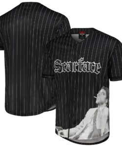 Unisex Reason Black Scarface Pinstripe Baseball Jersey