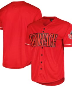 Unisex Red Scarface Fashion Baseball Jersey