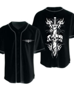 Berserk Skull Death Metal Baseball Jersey