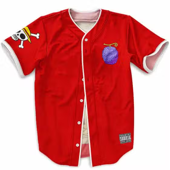 Devil Fruit Logo Luffy Wanted Poster Baseball Shirt