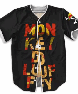 Monkey D. Luffy Wanted Poster Black Baseball Jersey