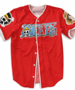 One Piece Monkey D. Luffy Red Baseball Jersey